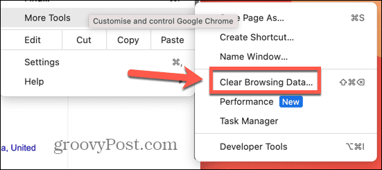chrome clear webbinformation
