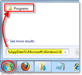 öppna Start-menymappen från startmenyn i Windows 7