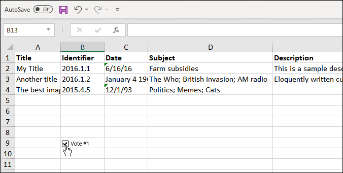 Infoga en kryssruta i Microsoft Excel