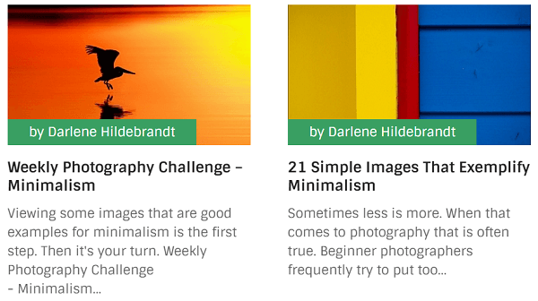 Digital Photography School erbjuder utmanare till läsarna i sina inlägg.