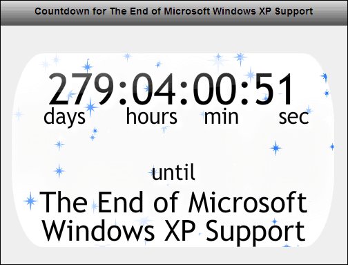 Support för Windows XP nedräkning