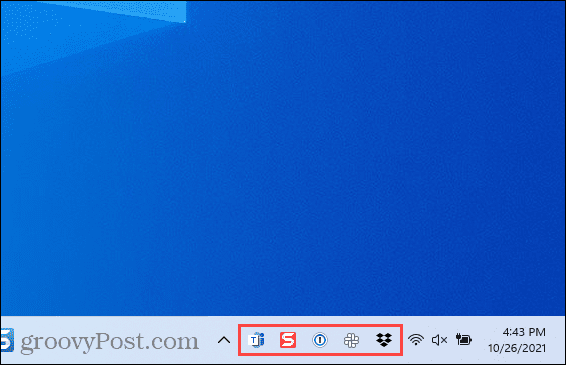 Aktivitetsfältets hörnspillikoner i Windows 11