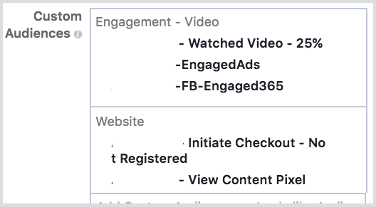 Rikta Facebook anpassade målgrupper som har sett dina meddelanden tidigare.