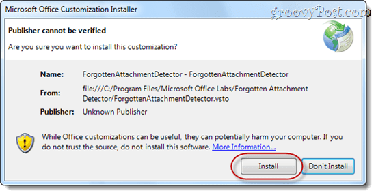 Glömd bifogad detektor för Microsoft Outlook