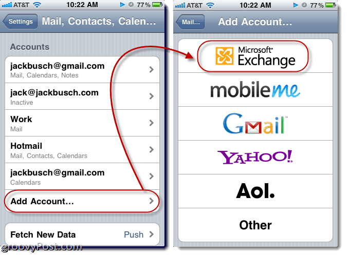 Hur man synkroniserar Hotmail-e-postmeddelanden, kontakter och kalendrar med din iPhone med ActiveSync (med Push!)