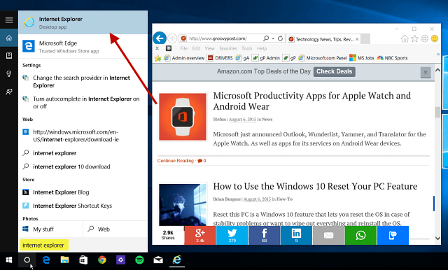 Windows 10 Tips: Hitta och använd Internet Explorer vid behov