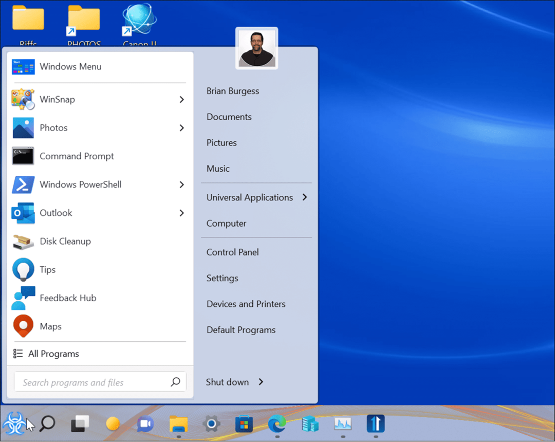 förbättra startmenyn och aktivitetsfältet i Windows 11 med start 11