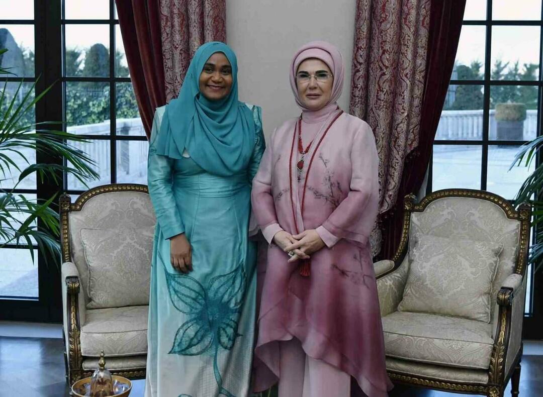 First Lady Erdoğan träffade Sajidha Mohamed, fru till Maldivernas president Muizzu