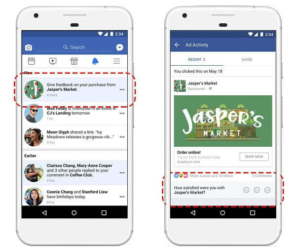 Facebook lanserar ett nytt granskningsalternativ för e-handel inuti instrumentpanelen för senaste annonseraktivitet som gör det möjligt för köpare att ge feedback om produkter som annonseras på Facebook.