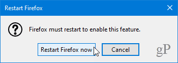 Starta om Firefox