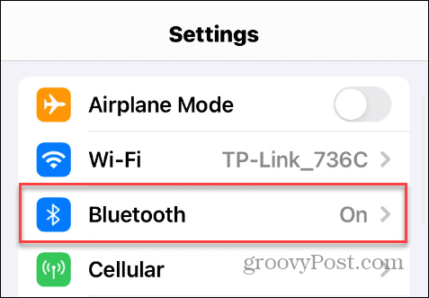 Bluetooth-alternativ i iOS-inställningar