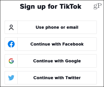 Registrera dig för TikTok på webben