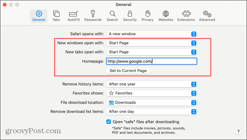 Inställningar för att öppna nya flikar eller Windows i Safari