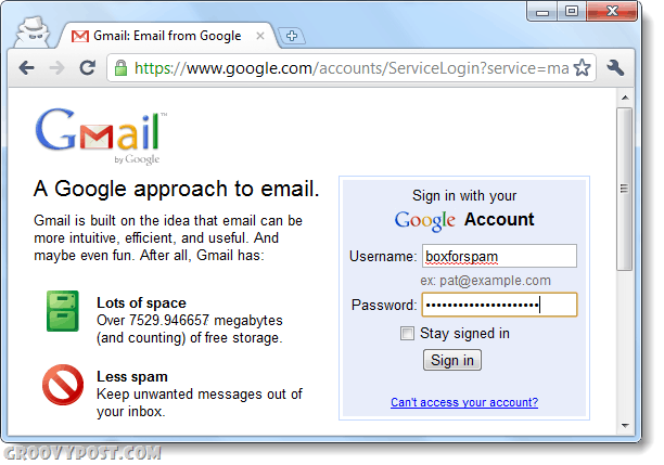 logga in på Gmail en andra gång med inkognito för inloggning av flera konton