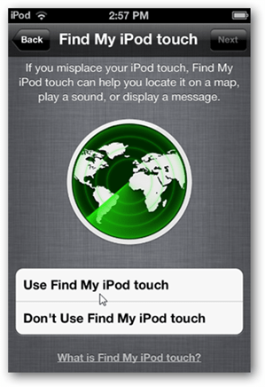 Installera iCloud Hitta m Ipod Touch