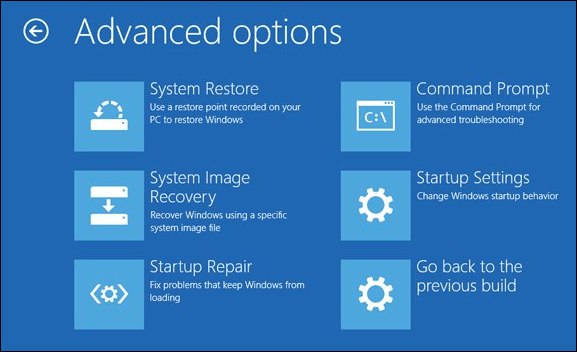 Avancerade startalternativ Windows 10