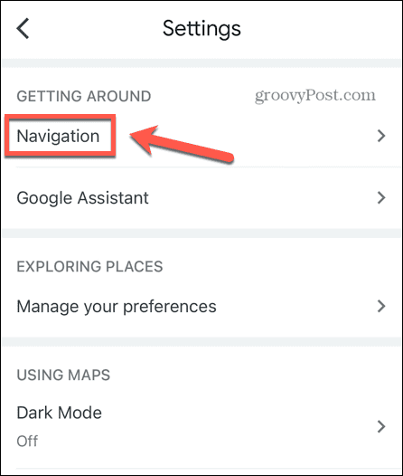 google maps navigationsinställningar