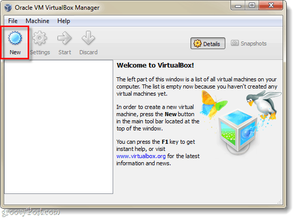 skapa en virtualbox virtuell maskin