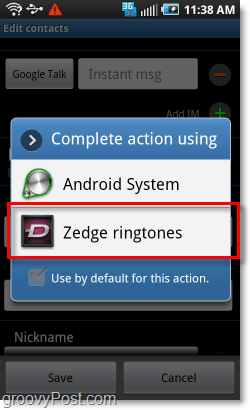 Använd zedge för att ställa in ringsignaler