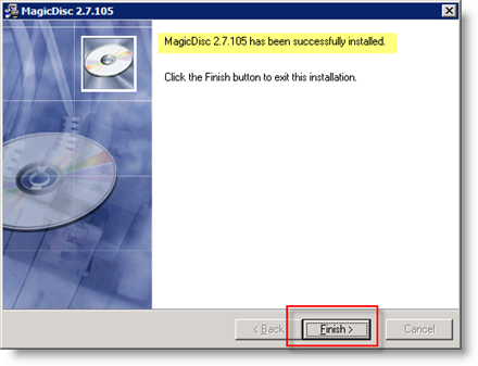 Slutför installationen av MagicISO på Windows Server 2008