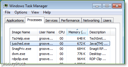 Skärmdump: Windows 7 Task Manager