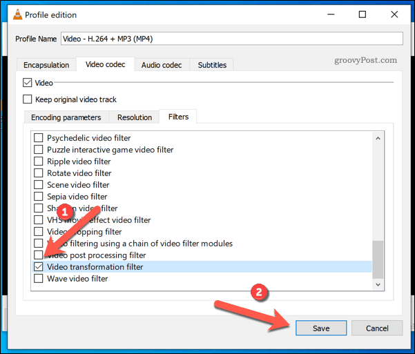 Lägga till ett rotationsfilter till en VLC-video i Windows