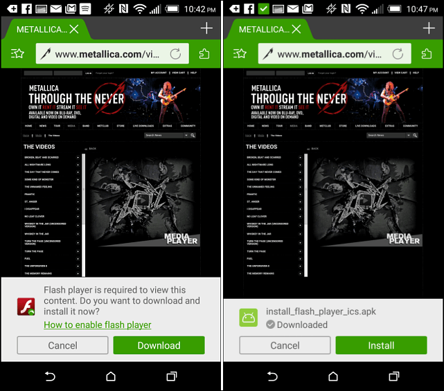 Få Flash Player att arbeta på Android 5.0 Lollipop