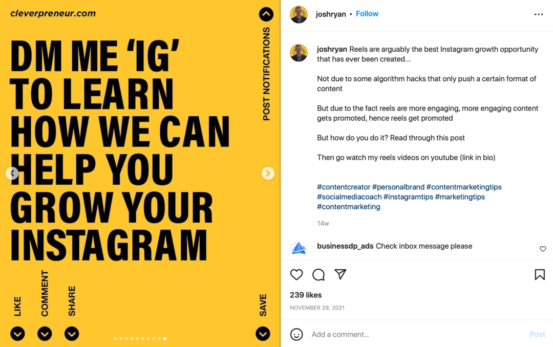 Att växa en Instagram-följare som konverterar: Social Media Examinator