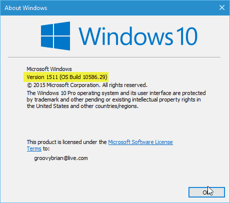 Användare som fortfarande kör Windows 10 version 1511 har fram till oktober 2017 att uppgradera