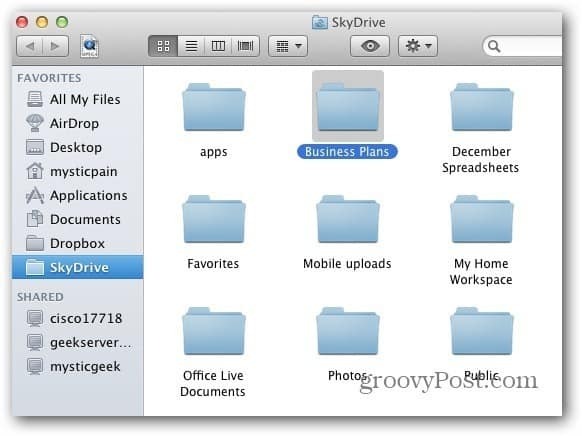 Mac SkyDrive-mapp