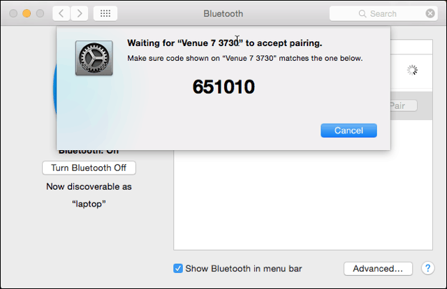 Bluetooth-parning på Mac-sidan