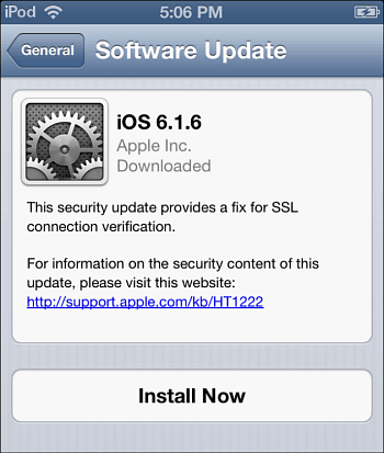 iOS 6.1.6-uppdatering