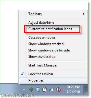 anpassa Windows 7-systemfackaviseringar