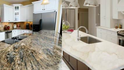 Vad är skillnaden mellan bänkskiva i marmor och bänkskiva i granit?