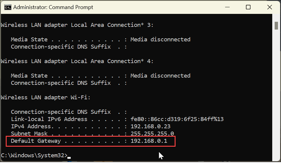 Hitta din routers IP-adress i Windows 11
