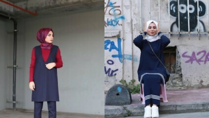 Marinblå kläder i hijabkläder