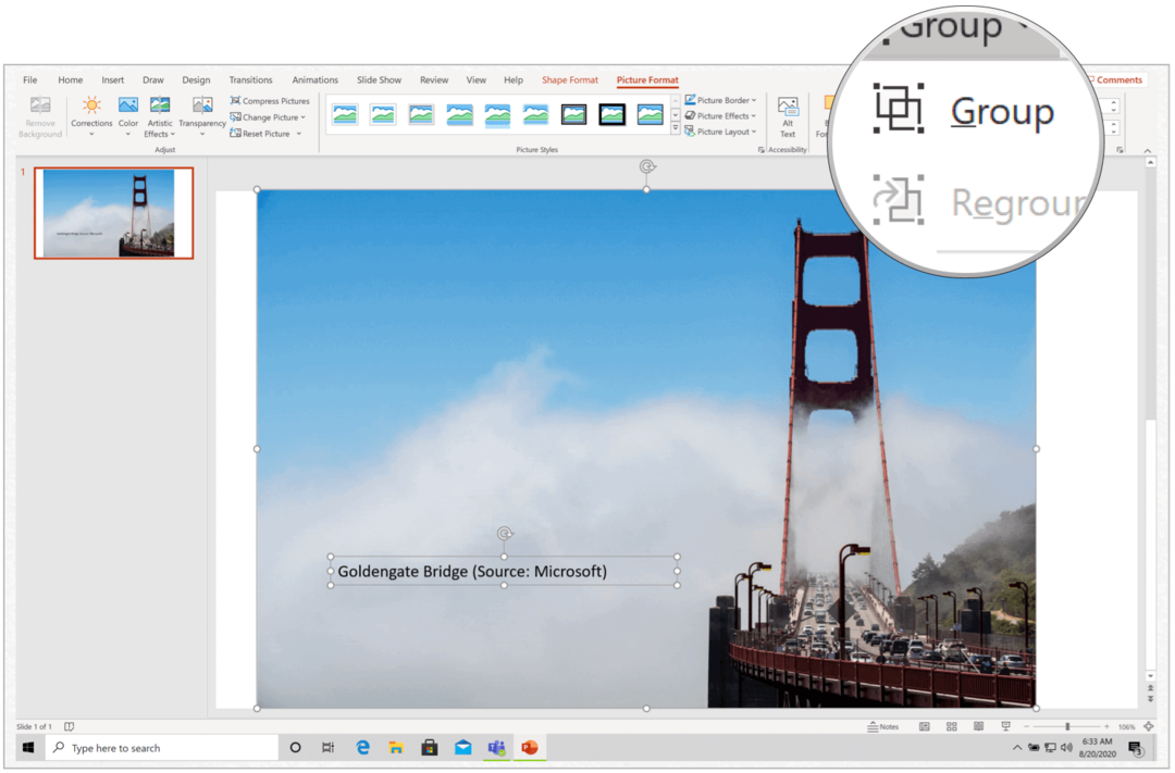 Microsoft PowerPoint för Windows infoga bildtext