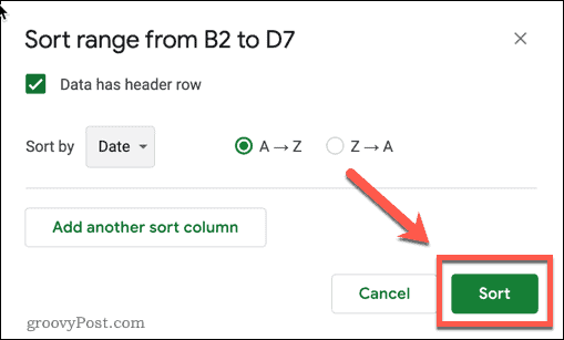 Sorterar data i Google Sheets