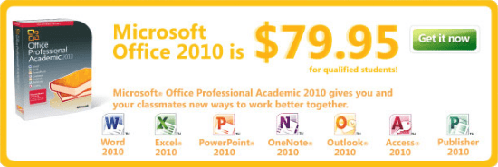 Studenterrabatt - Office 2010 utbildnings- / akademisk version tillgänglig nu