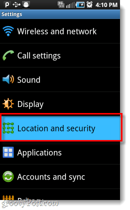 Android-plats och säkerhetsinställningar