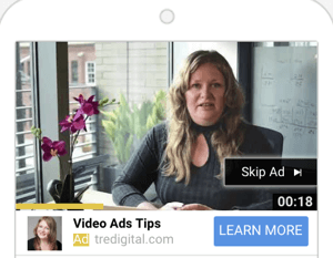 Så här ställer du in en YouTube-annonskampanj, steg 6, väljer ett YouTube-annonsformat, exempel på TrueView-annonser
