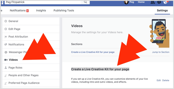 Facebook Live Creative Kit för sidan