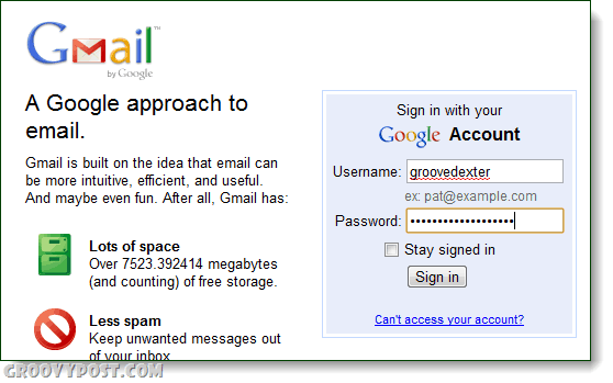 Gmail en metod för e-postinloggning