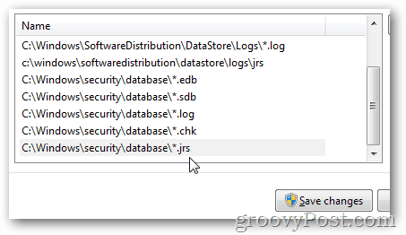 MSE-inställningar exkluderade filer och mappar Lägg till säkerhetspolicy för Windows