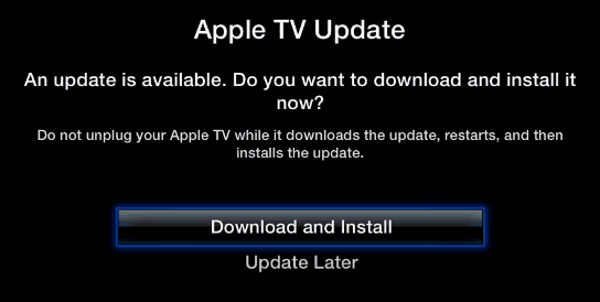 Uppdatera Apple TV-programvaran
