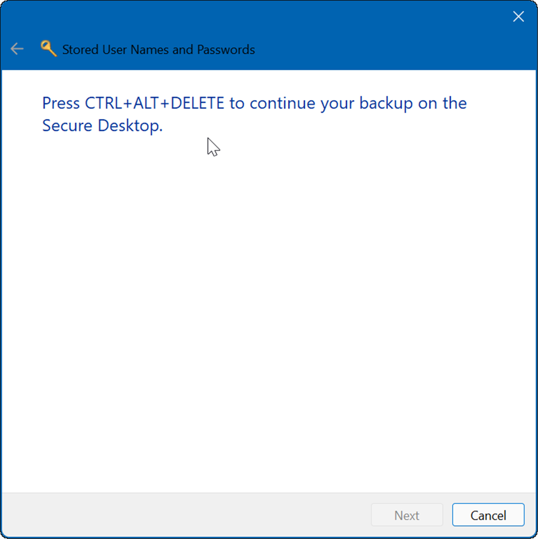 använd credential manager på Windows 11