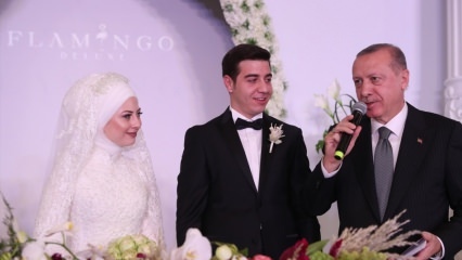 President Erdogan bevittnade bröllop i Kayseri
