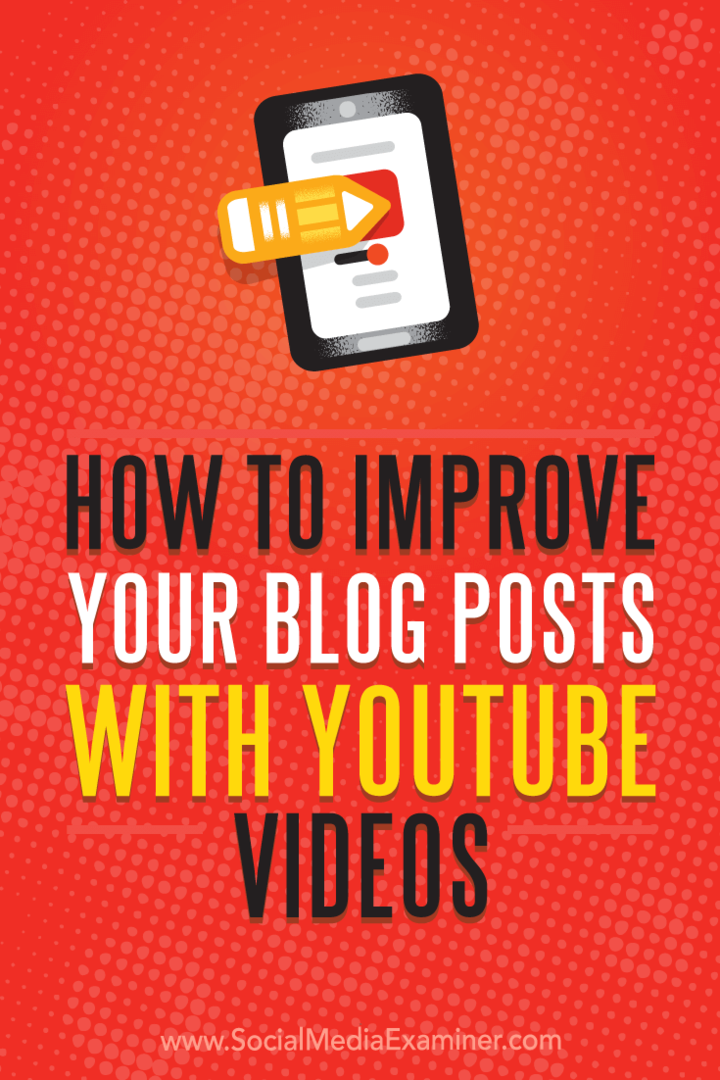 Hur du förbättrar dina blogginlägg med YouTube-videor: Social Media Examiner