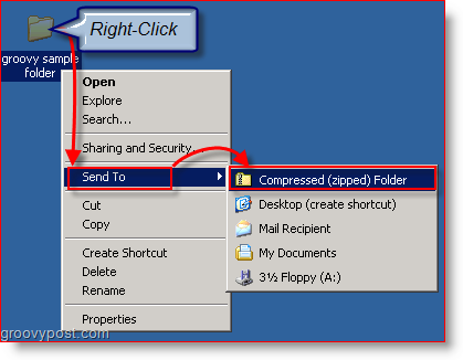 Komprimera filer och mappar med Windows XP