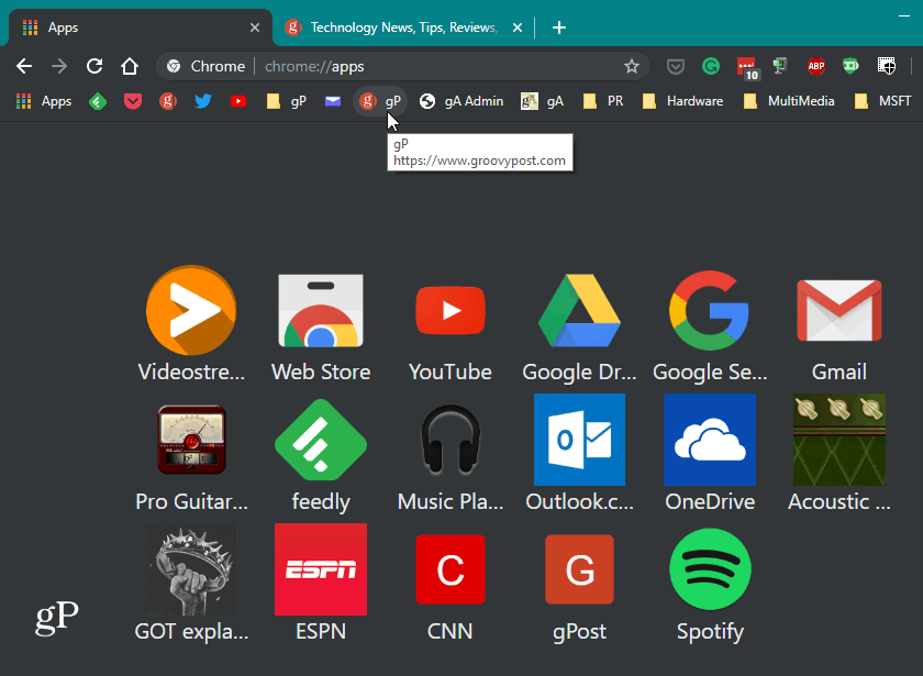 Mörkläge Chrome aktiverat